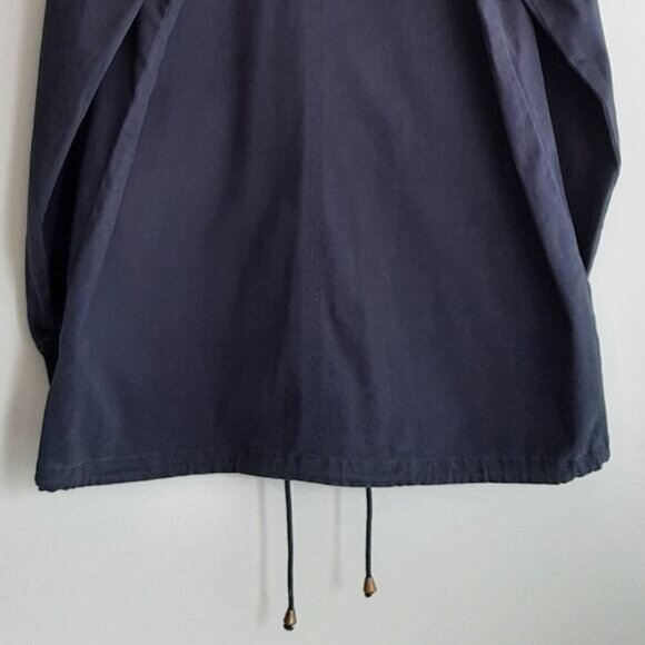 JUSTFAB / NEW Canvas Utility Casual Jacket w/ Hood Navy Blue Sz L - Picture 7 of 10